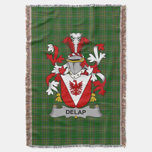 Cobertor Irish Delap Casaco do Serviço Familiar de Armas Ir (Frente Vertical)