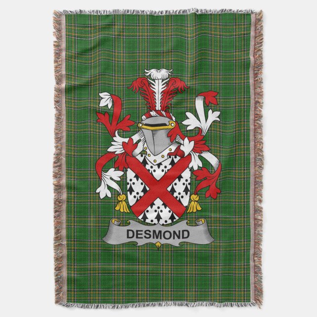 Cobertor Irish Desmond Casaco do Serviço Familiar de Armas  (Frente Vertical)