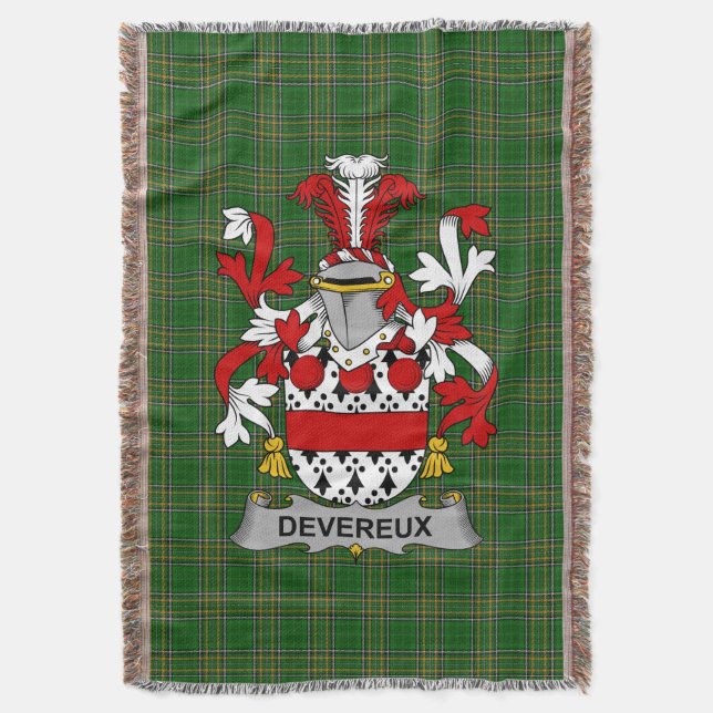 Cobertor Irish Devereux, Casaco do Serviço Familiar de Arma (Frente Vertical)