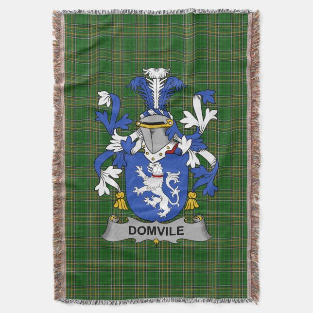 Cobertor Irish Domvile Casaco of Arms Family Crest Irlanda (Frente Vertical)