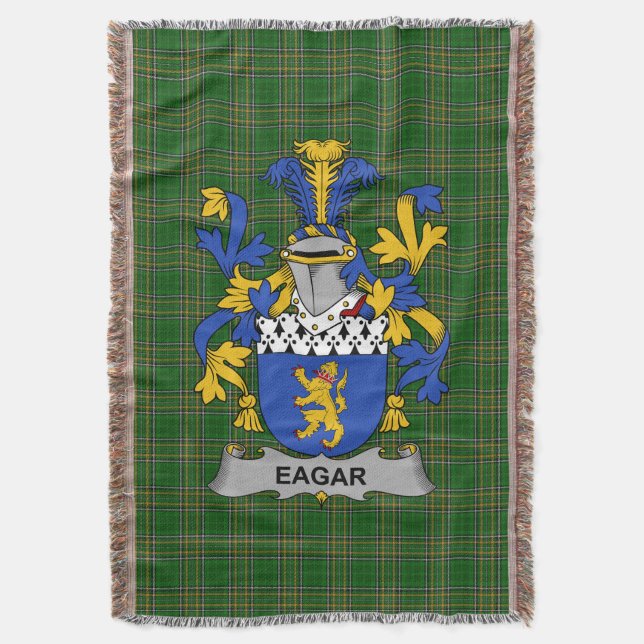 Cobertor Irish Eagar Casaco do Serviço Familiar de Armas Ir (Frente Vertical)