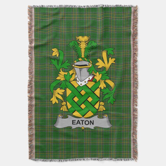 Cobertor Irish Eaton Casaco do Serviço Familiar de Armas Ir (Frente Vertical)