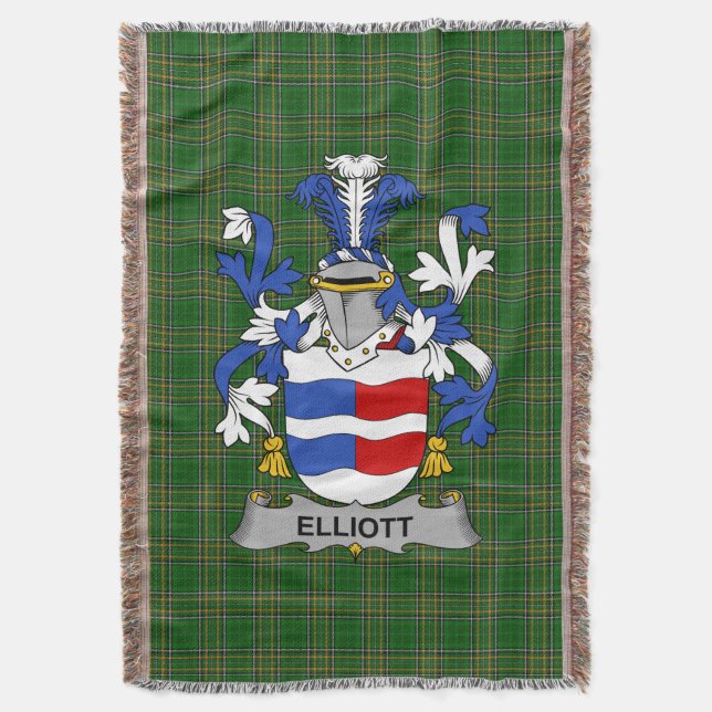 Cobertor Irish Elliott Casaco do Serviço Familiar de Armas  (Frente Vertical)