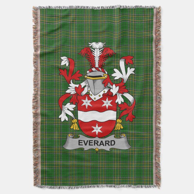 Cobertor Irish Everard Casaco do Serviço Familiar de Armas  (Frente Vertical)