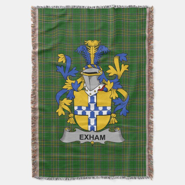 Cobertor Irish Exham Casaco do Serviço Familiar de Armas Ir (Frente Vertical)