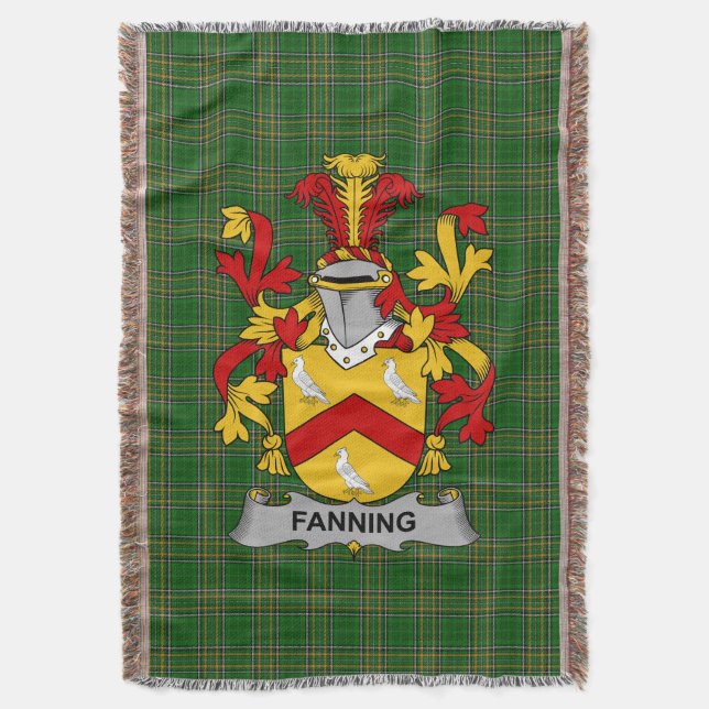 Cobertor Irish Fanning Casaco do Serviço Familiar de Armas  (Frente Vertical)