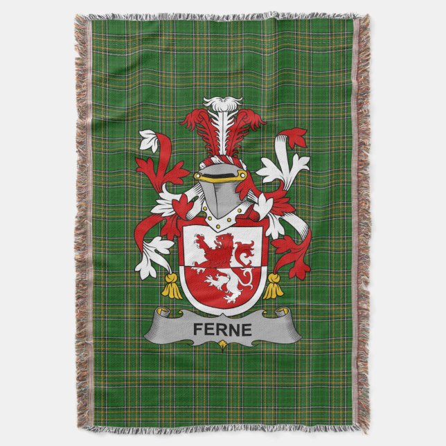 Cobertor Irish Ferne Casaco do Serviço Familiar de Armas Ir (Frente Vertical)