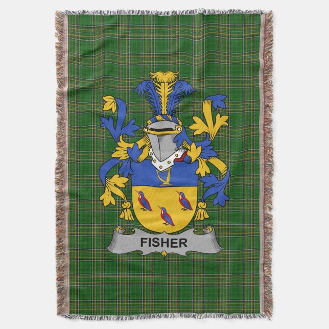 Cobertor Irish Fisher Casaco do Serviço Familiar de Armas I (Frente Vertical)