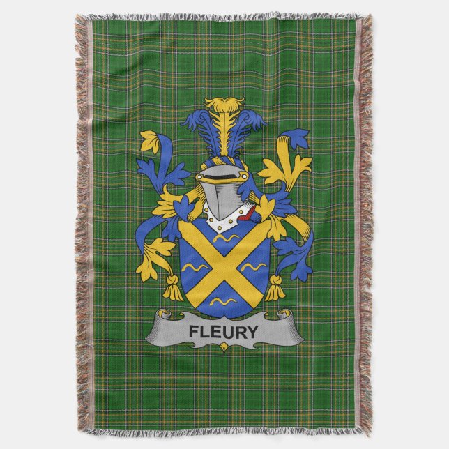 Cobertor Irish Fleury Casaco do Serviço Familiar de Armas I (Frente Vertical)