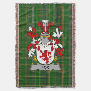 Cobertor Irish Fox Casaco do Serviço Familiar de Armas Irla