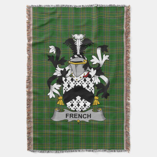 Cobertor Irish French Casaco of Arms Family Crest Irlanda (Frente Vertical)