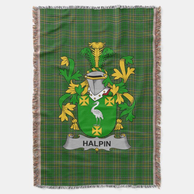 Cobertor Irish Halpin ou O_Halpin Casaco de armamento Famil (Frente Vertical)