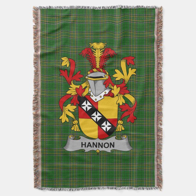 Cobertor Irish Hannon ou O_Hannon Casaco de Armas Familiare (Frente Vertical)