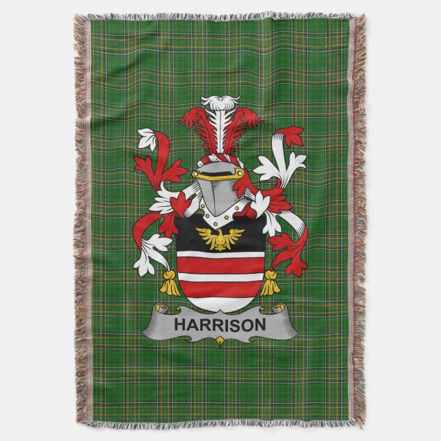 Cobertor Irish Harrison Casaco do Serviço Familiar de Armas (Frente Vertical)