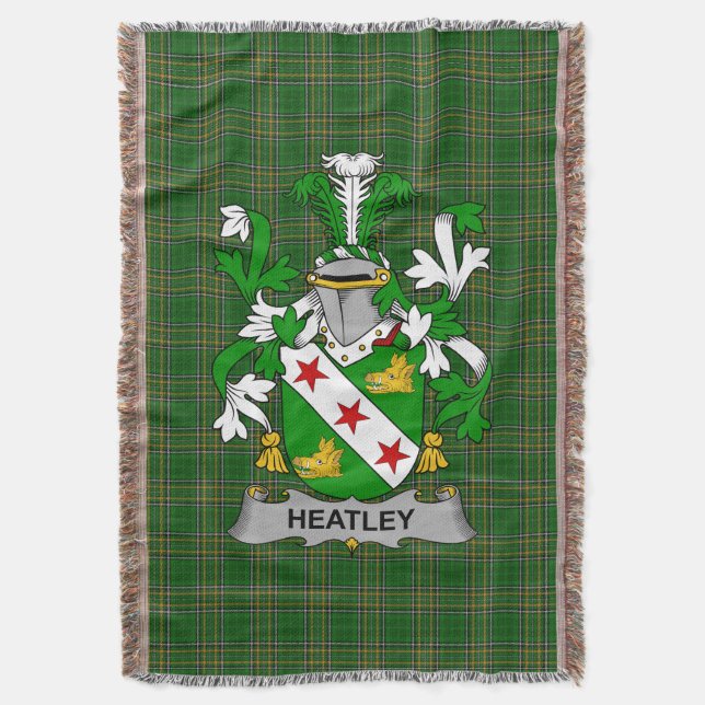 Cobertor Irish Heatley Casaco de Arms Family Crest Irlanda (Frente Vertical)