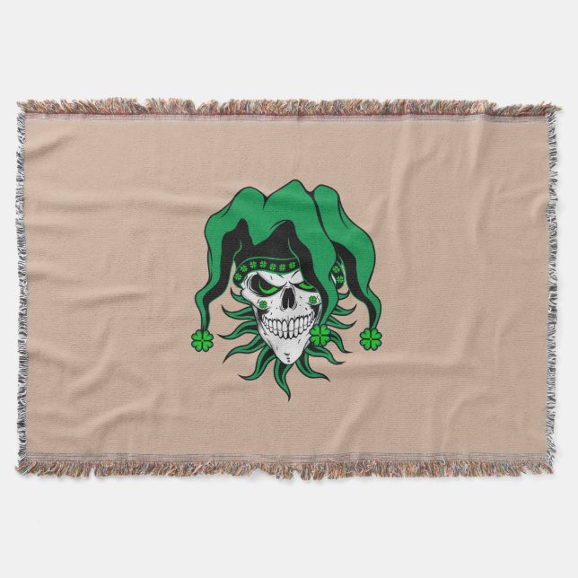 Cobertor Irish Jester Skull (Frente)