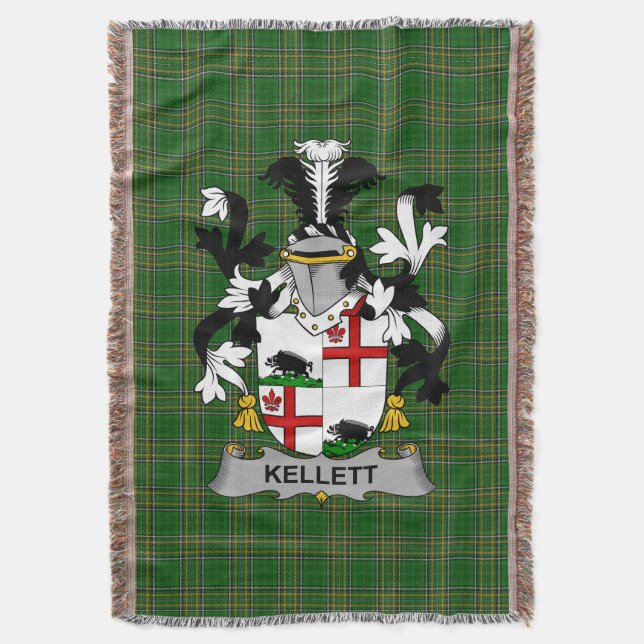 Cobertor Irish Kellett Casaco do Serviço Familiar de Armas  (Frente Vertical)