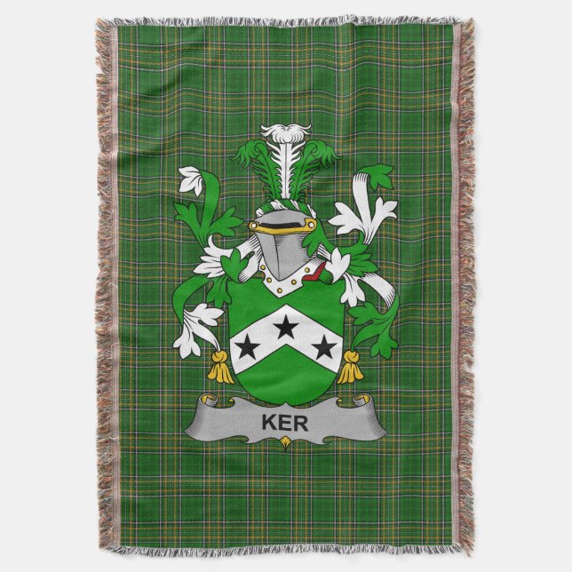Cobertor Irish Ker Casaco do Serviço Familiar de Armas Irla (Frente Vertical)