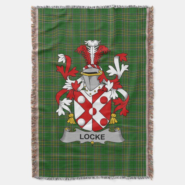 Cobertor Irish Locke Casaco do Serviço Familiar de Armas Ir (Frente Vertical)