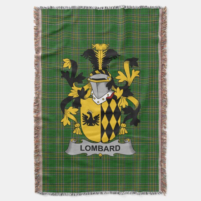 Cobertor Irish Lombard Casaco do Serviço Familiar de Armas  (Frente Vertical)