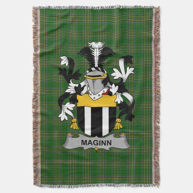 Cobertor Irish Maginn ou Ginn Casaco da Guarda Familiar de  (Frente Vertical)