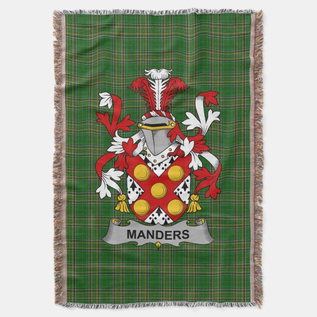 Cobertor Irish Manders Casaco do Serviço Familiar de Armas  (Frente Vertical)