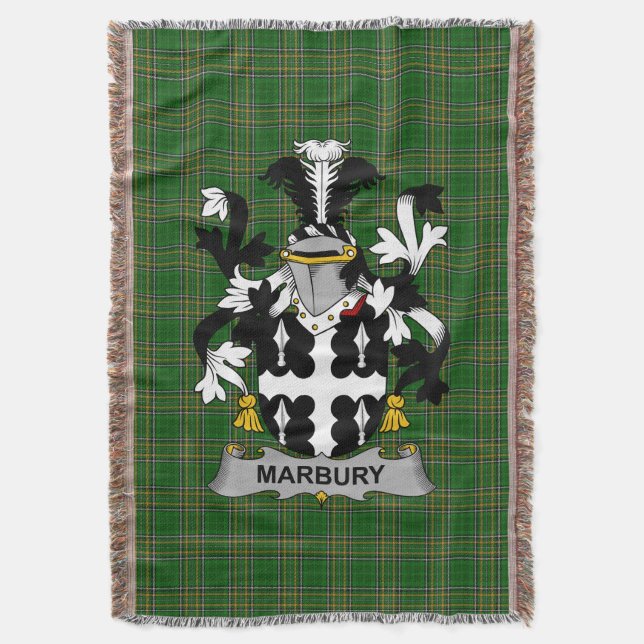 Cobertor Irish Marbury Casaco do Serviço Familiar de Armas  (Frente Vertical)