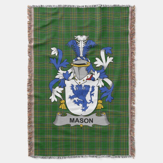 Cobertor Irish Mason Casaco do Serviço Familiar de Armas Ir (Frente Vertical)