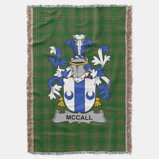 Cobertor Irish McCall, Casaco do Serviço Familiar de Armas  (Frente Vertical)