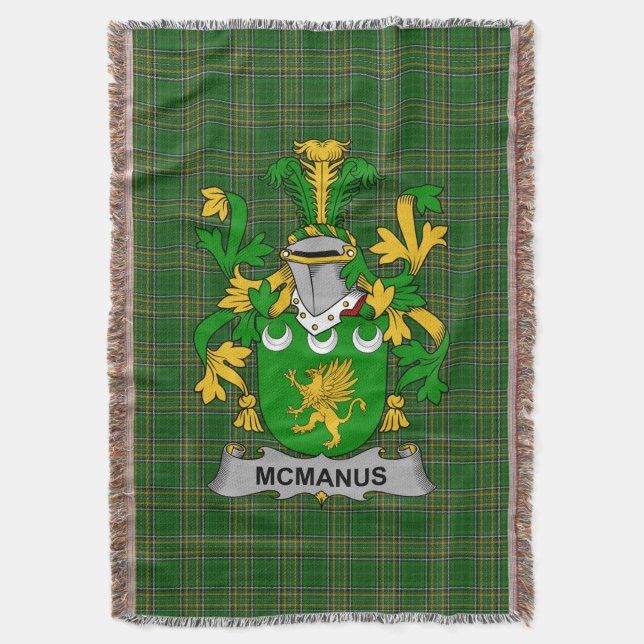 Cobertor Irish McManus, Casaco do Serviço Familiar de Armas (Frente Vertical)
