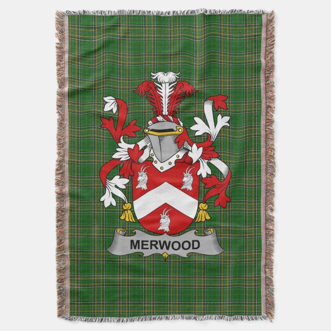 Cobertor Irish Merwood Casaco do Serviço Familiar de Armas  (Frente Vertical)