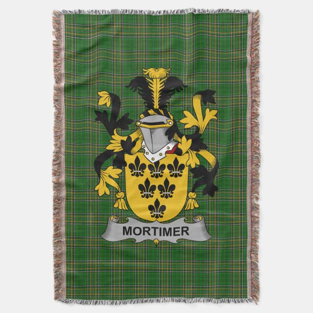 Cobertor Irish Mortimer Casaco do Serviço Familiar de Armas (Frente Vertical)