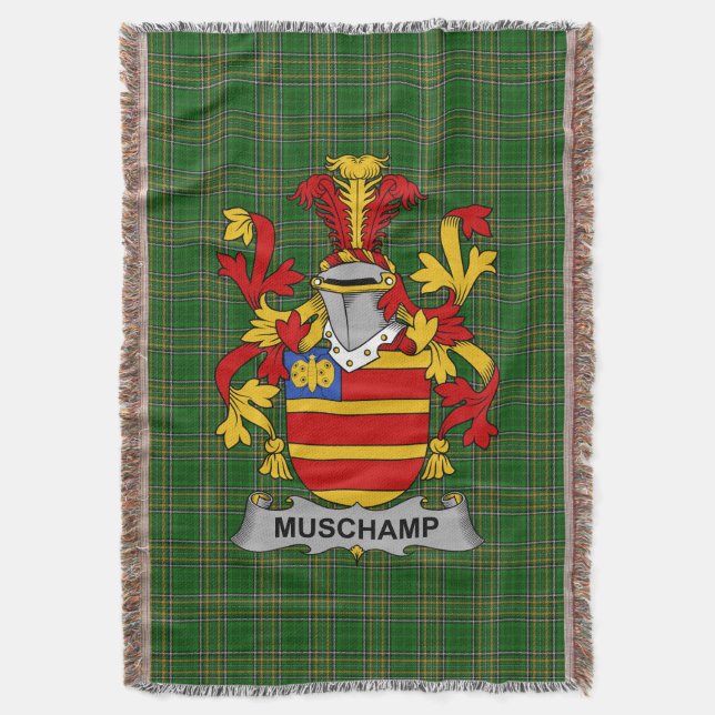 Cobertor Irish Muschamp Casaco do Serviço Familiar de Armas (Frente Vertical)