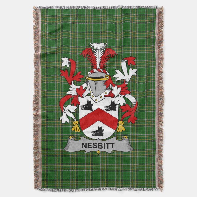 Cobertor Irish Nesbitt Casaco do Serviço Familiar de Armas  (Frente Vertical)