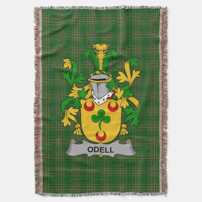 Cobertor Irish Odell Casaco da Arms Family Crest Irlanda (Frente Vertical)