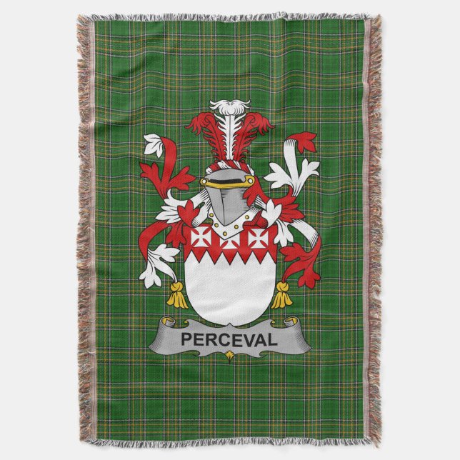 Cobertor Irish Perceval Casaco de Armamento Family Crest Ir (Frente Vertical)