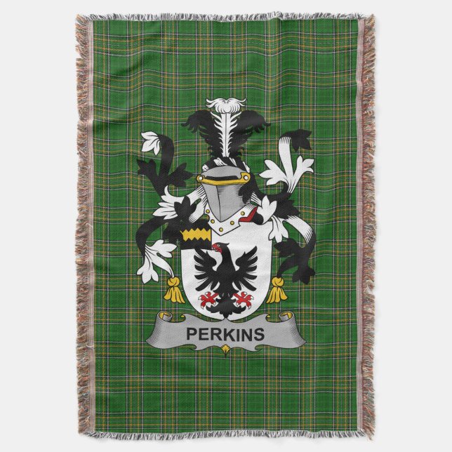 Cobertor Irish Perkins Casaco do Serviço Familiar de Armas  (Frente Vertical)
