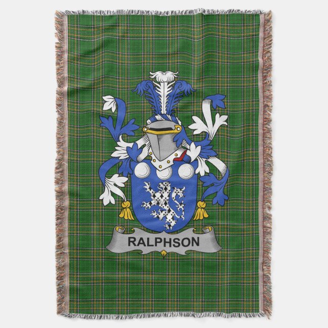 Cobertor Irish Ralfson Casaco do Serviço Familiar de Armas  (Frente Vertical)