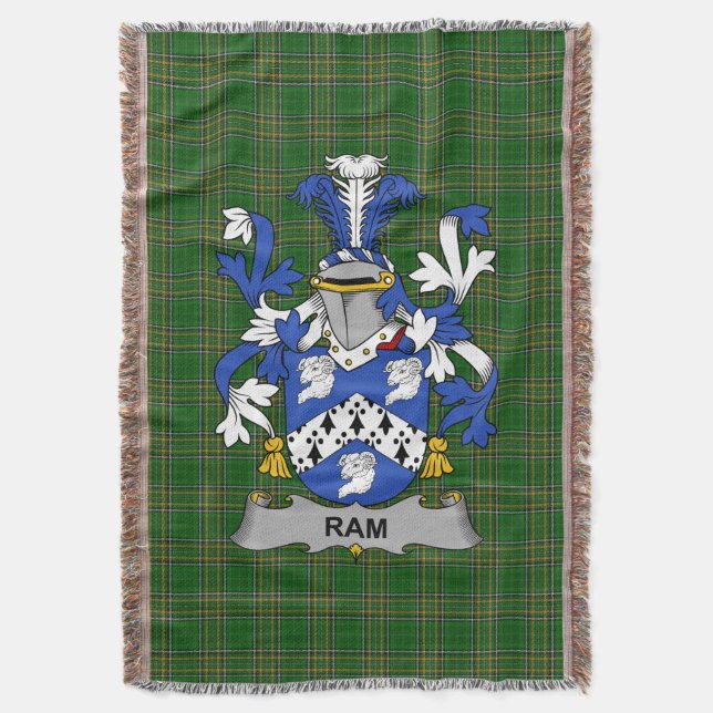 Cobertor Irish Ram Casaco do Serviço Familiar de Armas Irla (Frente Vertical)