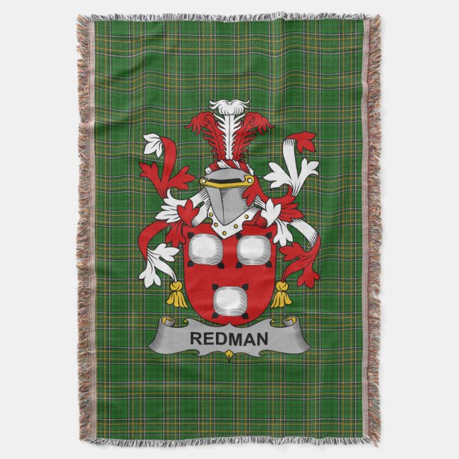 Cobertor Irish Redman Casaco do Serviço Familiar de Armas I (Frente Vertical)