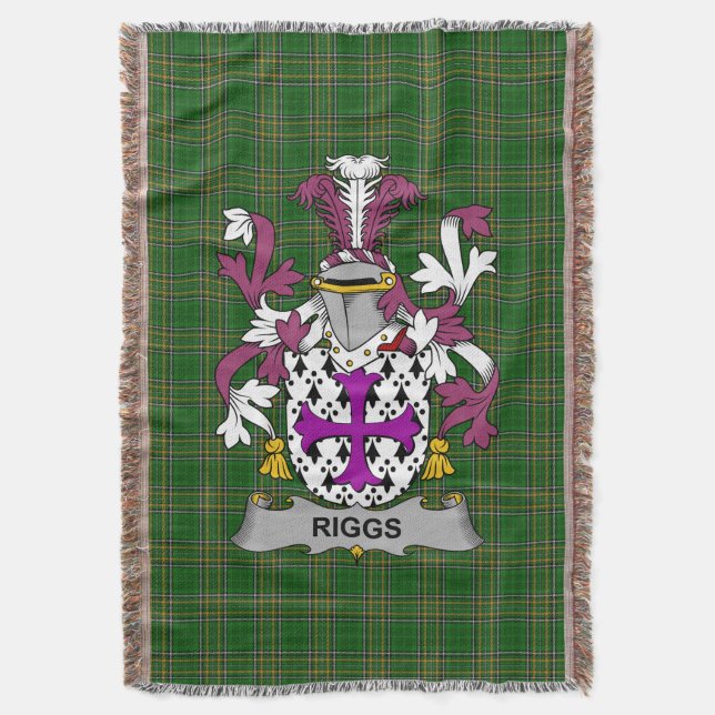 Cobertor Irish Riggs Casaco do Serviço Familiar de Armas Ir (Frente Vertical)