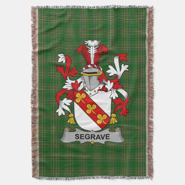 Cobertor Irish Segrave Casaco do Serviço Familiar de Armas  (Frente Vertical)