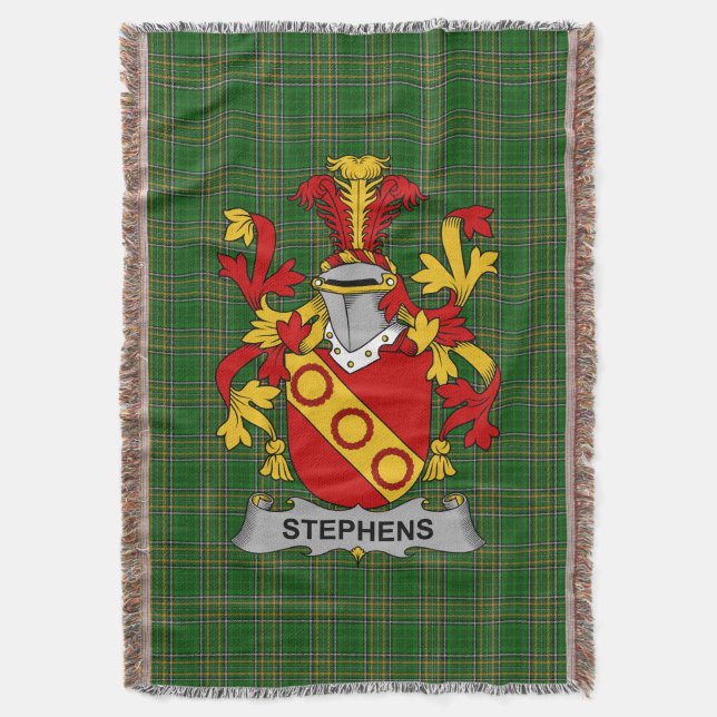 Cobertor Irish Stephens Casaco do Serviço Familiar de Armas (Frente Vertical)