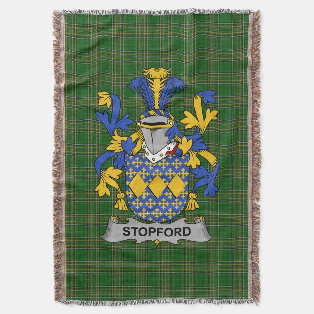 Cobertor Irish Stopford Casaco do Serviço Familiar de Armas (Frente Vertical)