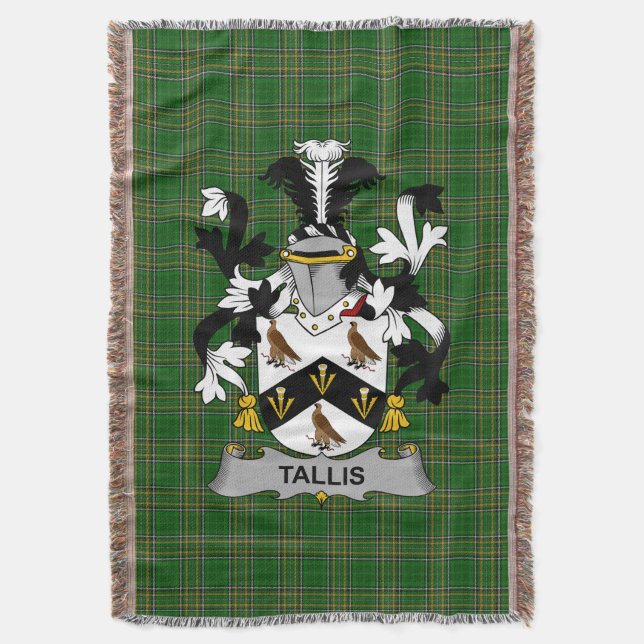 Cobertor Irish Tallis - Casaco do Serviço Familiar de Armas (Frente Vertical)
