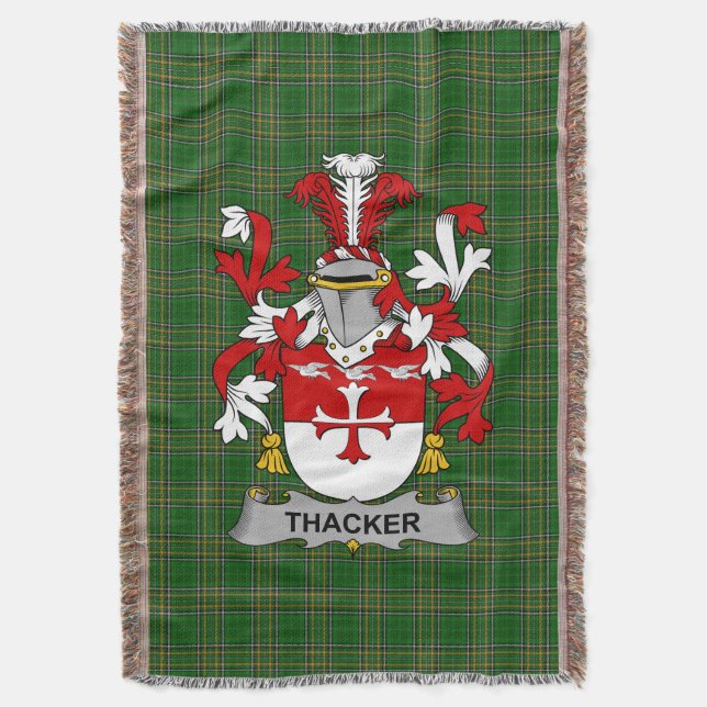 Cobertor Irish Thacker Casaco do Serviço Familiar de Armas  (Frente Vertical)