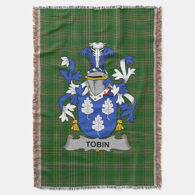 Cobertor Irish Tobin Casaco do Serviço Familiar de Armas Ir (Frente Vertical)