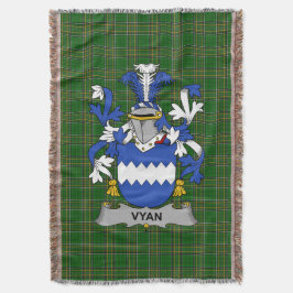 Cobertor Irish Vyan Casaco of Arms Family Crest Irlanda