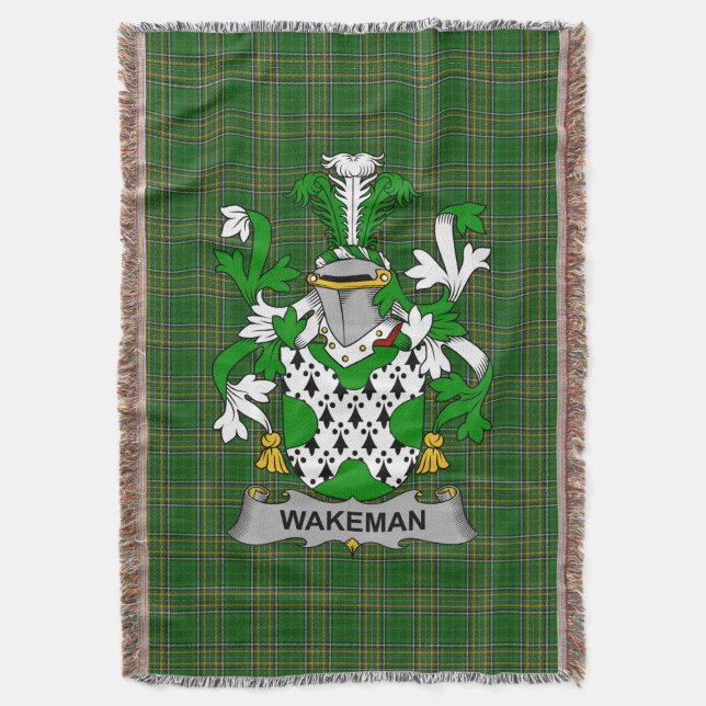 Cobertor Irish Wakeman Casaco do Serviço Familiar de Armas  (Frente Vertical)
