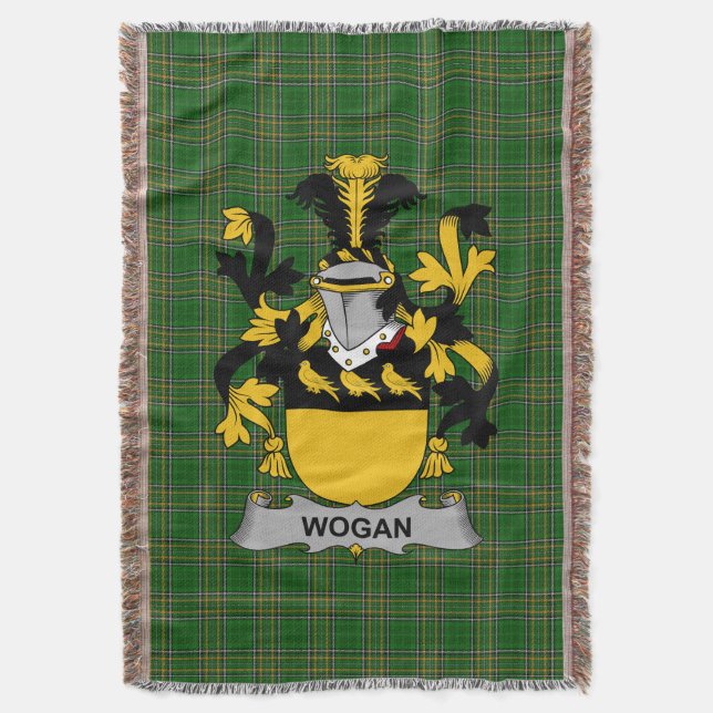 Cobertor Irish Wogan Casaco do Serviço Familiar de Armas Ir (Frente Vertical)